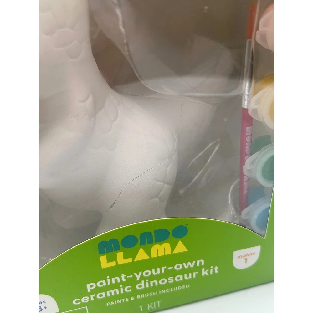 Mondo Llama Paint Your Own‎ Ceramic Dinosaur Kit T-Rex Craft Set with Paints